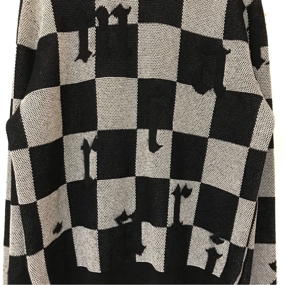 Amiri Logo Check Crew Mohair Cashmere Sweater Black White XXL Brand New With Tag - Picture 8 of 15